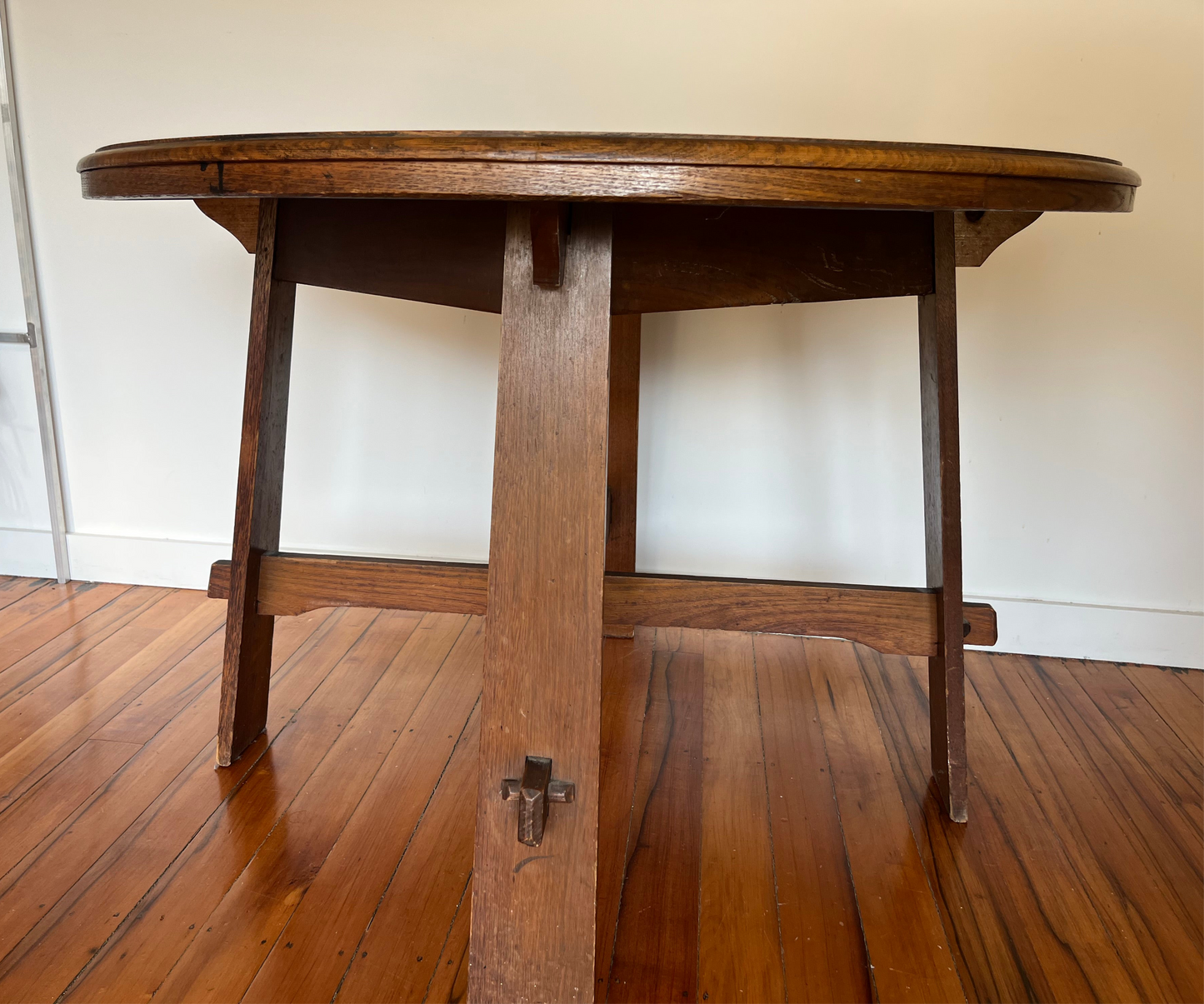 Gustav Stickley Style Antique Solid Oak Dining Table