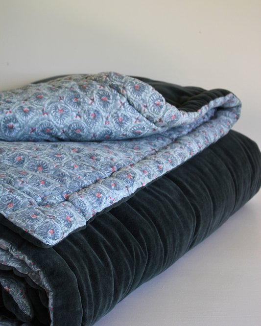 French Country Collections Velvet Bedspread / King Single