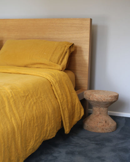 Simon James Hallford bed super king, solid oak, minimal architectural design, NZ made furniture, second hand Auckland