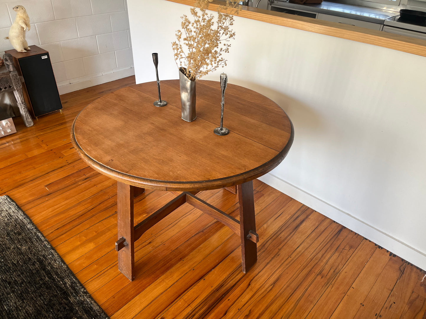 Gustav Stickley Style Antique Solid Oak Dining Table