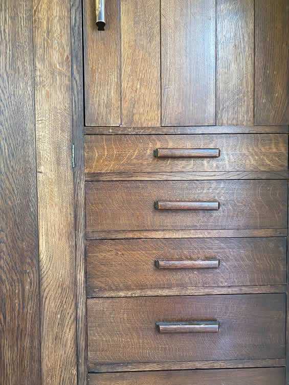 Vintage Solid Wood Wardrobe with Drawers – Imported from London