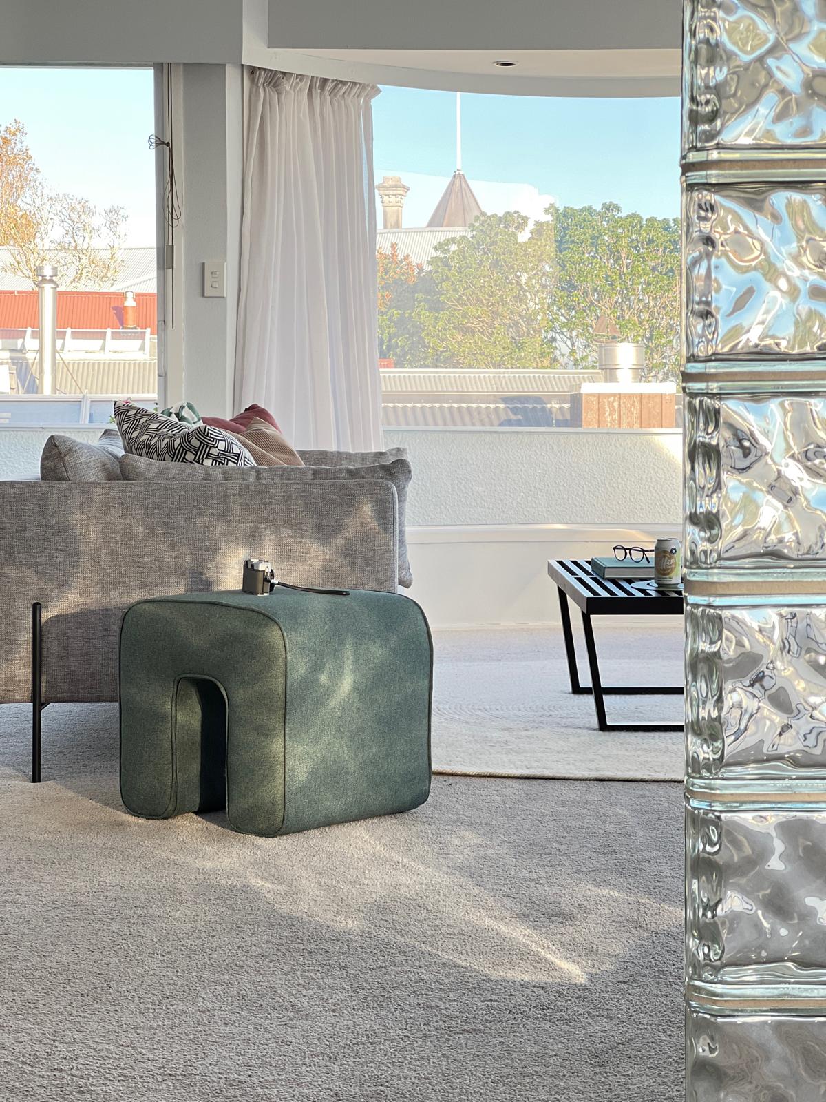 Hübsch Sculptural Pouffe – Green