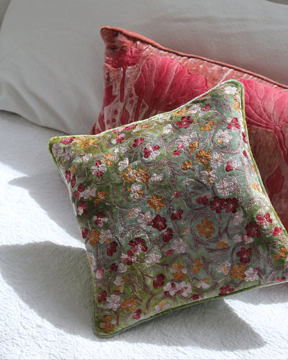 Anke Drechsel Mint Embroidered Cushion Cover