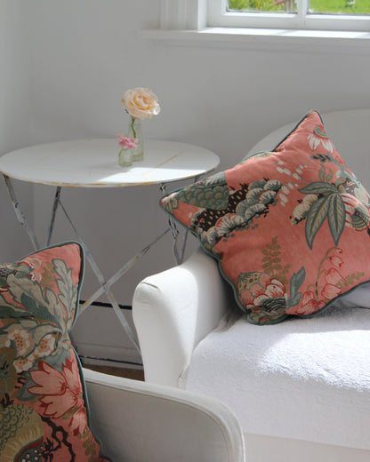 Becky Lee Floral Linen Cushions / Pair