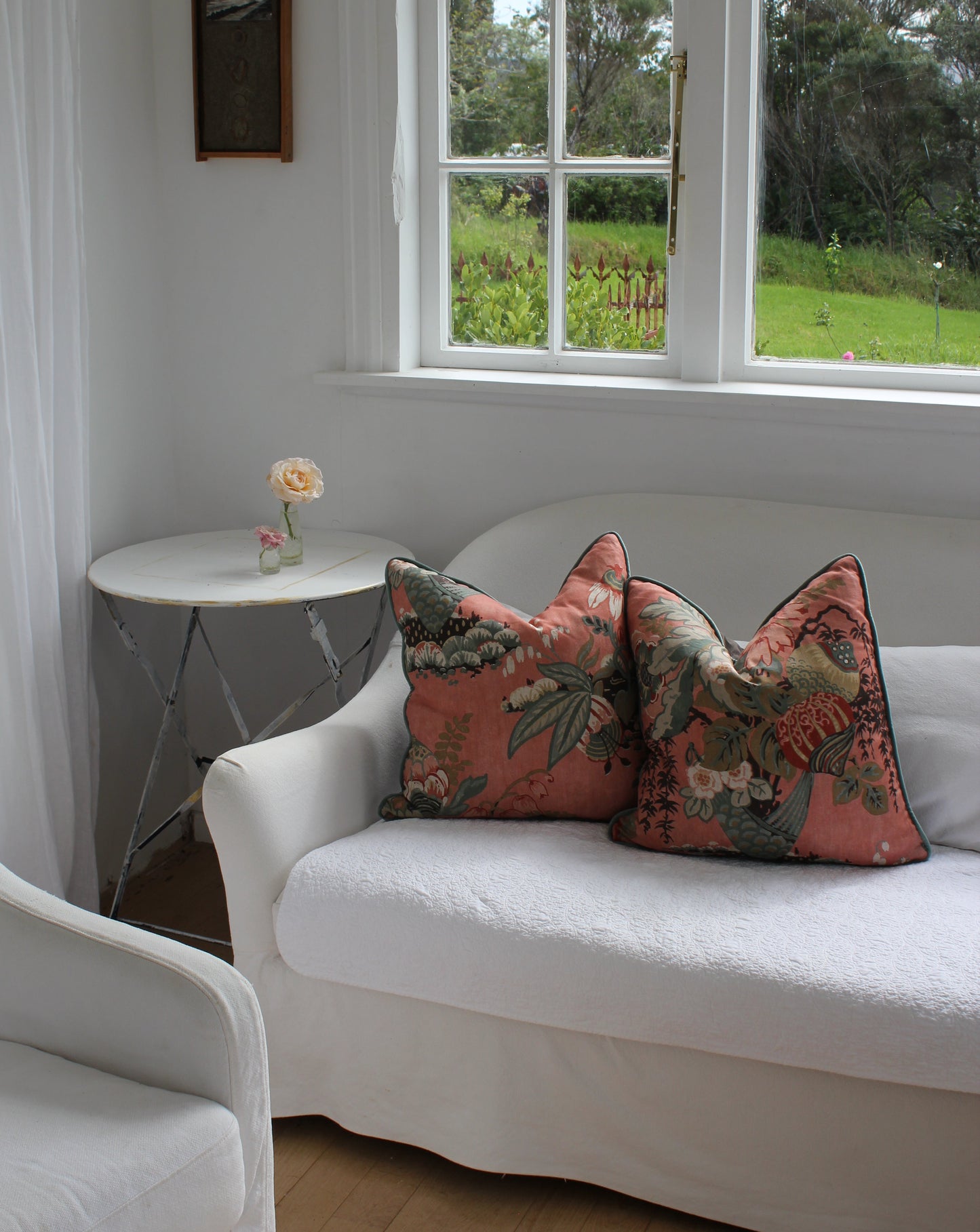 Becky Lee Floral Linen Cushions / Pair