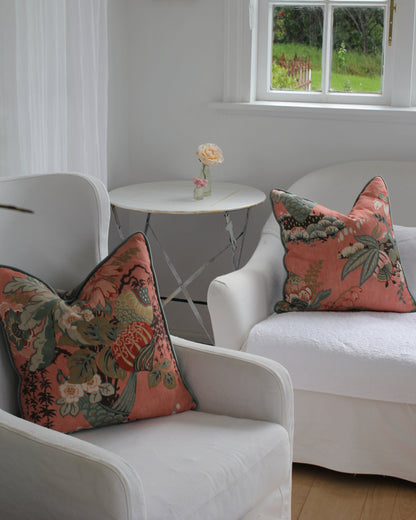 Becky Lee Floral Linen Cushions / Pair