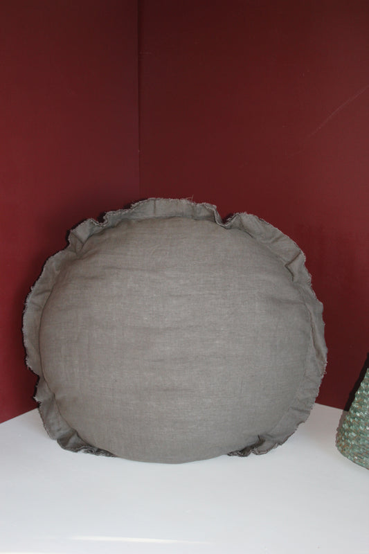 Flax Linen Feather-Filled Cushion