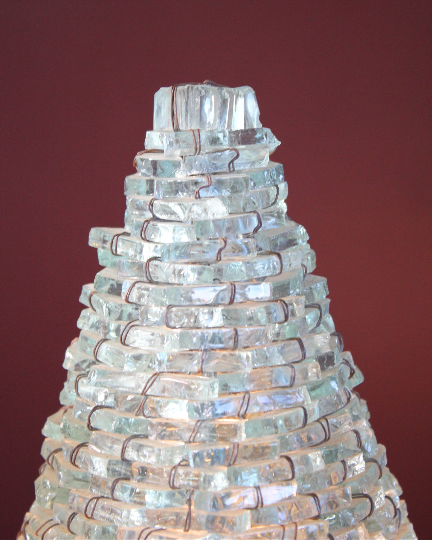 Vintage Glass Tesserae Pyramid Lamp