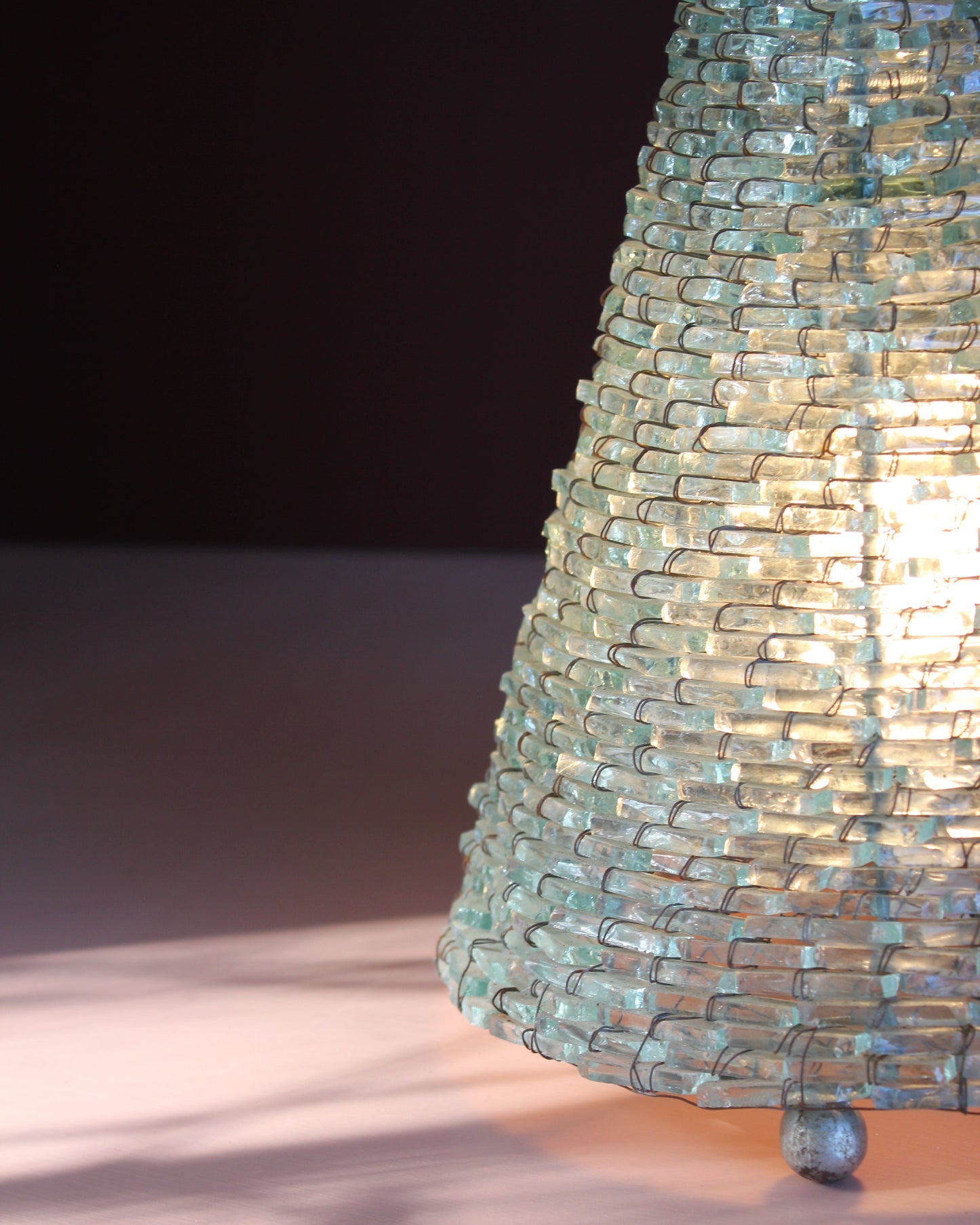 Vintage Glass Tesserae Pyramid Lamp