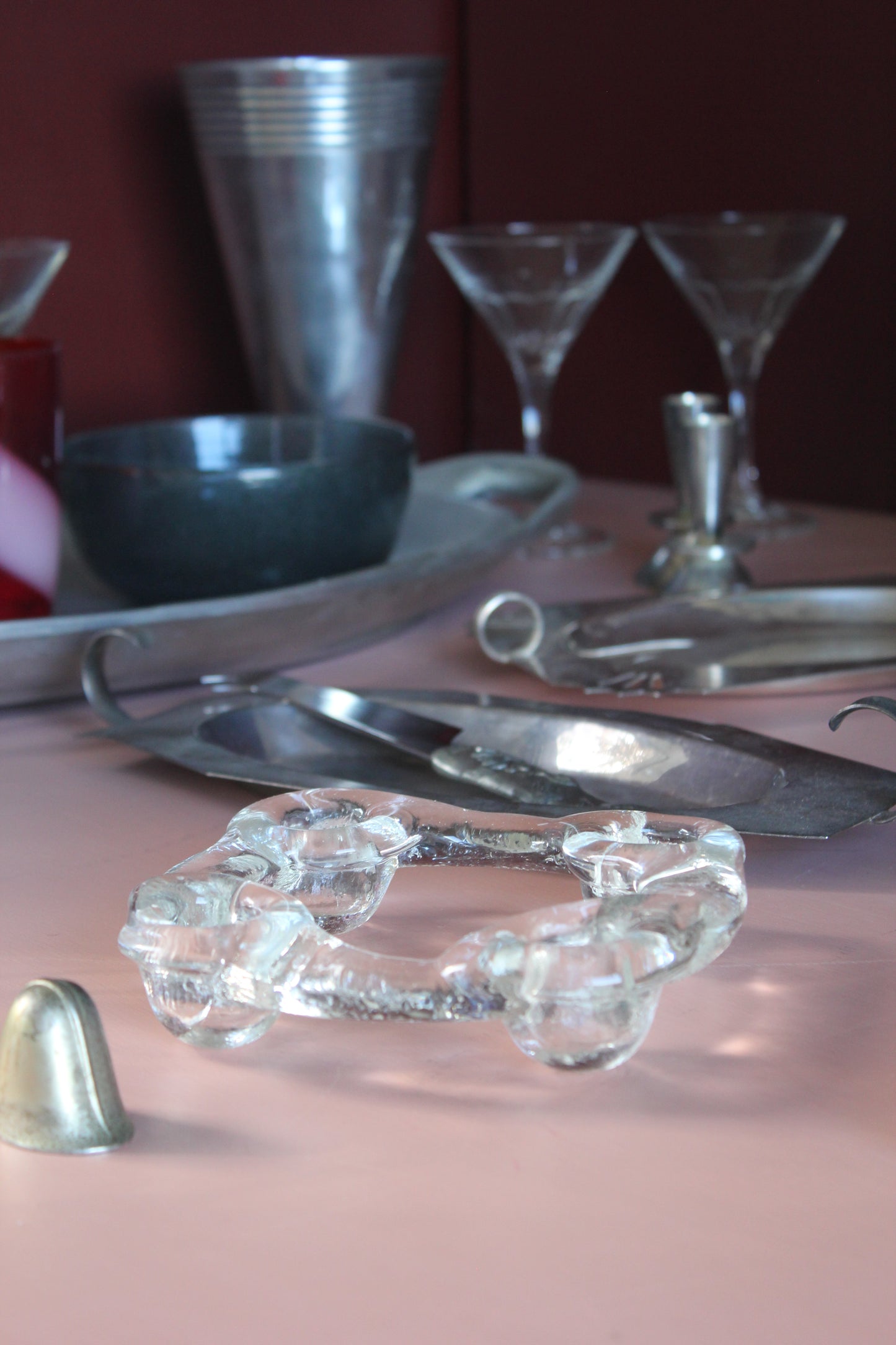 Pukeberg Ice Glass Candle Holder