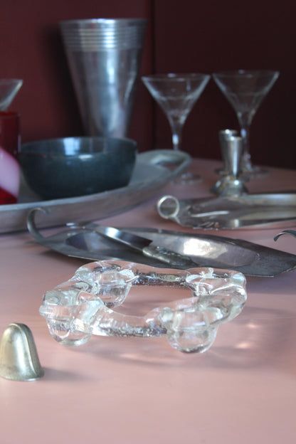 Pukeberg Ice Glass Candle Holder