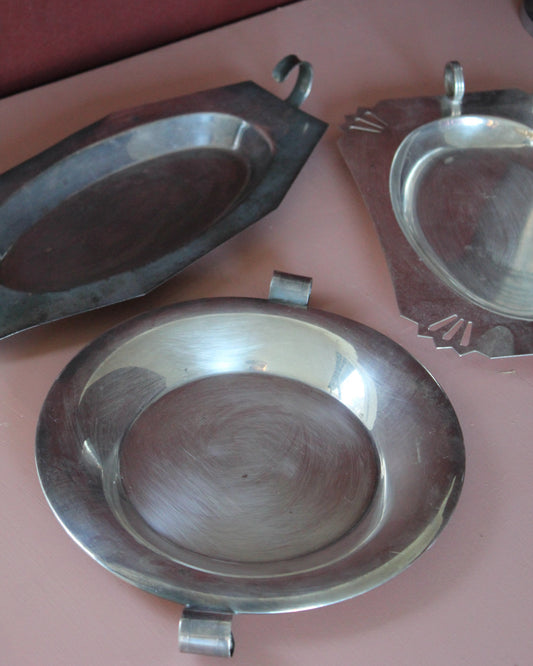 Set of 3 Vintage Silverplate Serving Dishes