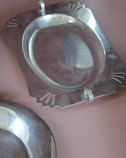 Set of 3 Vintage Silverplate Serving Dishes