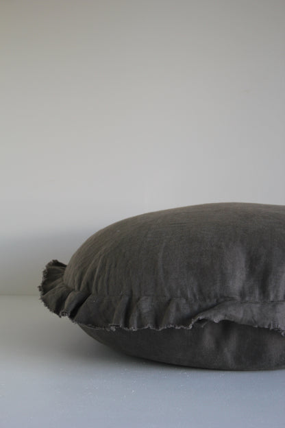 Flax Linen Feather-Filled Cushion