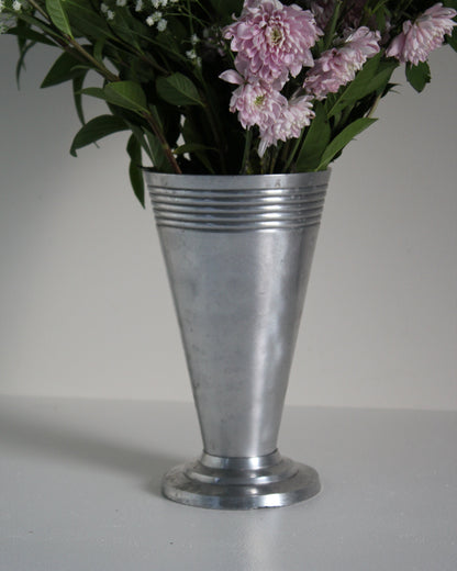 Art Deco Style Silver Aluminium Vase