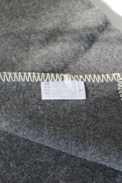 NZ Wool Throw in Slate / MM Linen