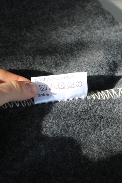 NZ Wool Throw in Slate / MM Linen