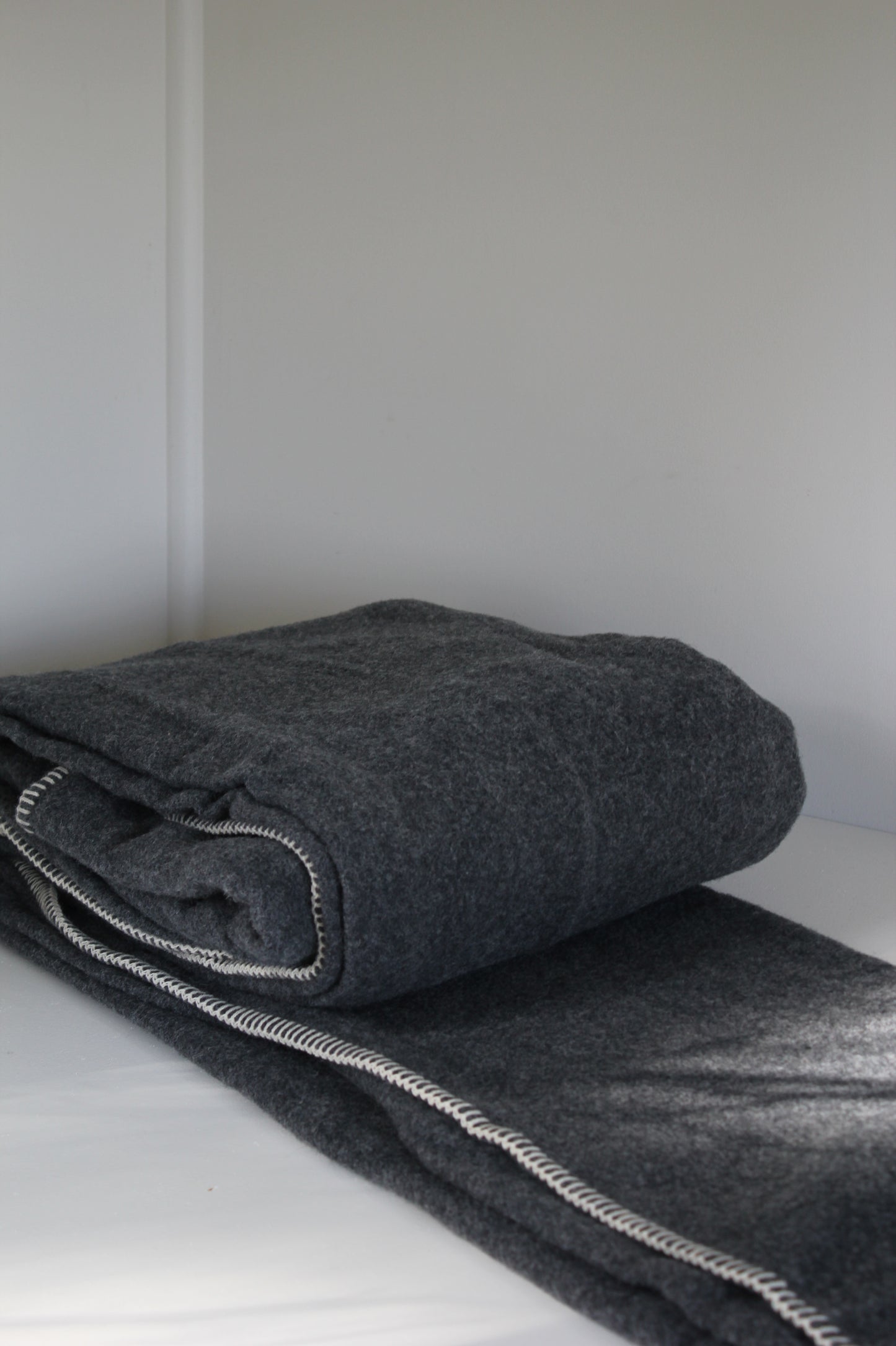 NZ Wool Throw in Slate / MM Linen