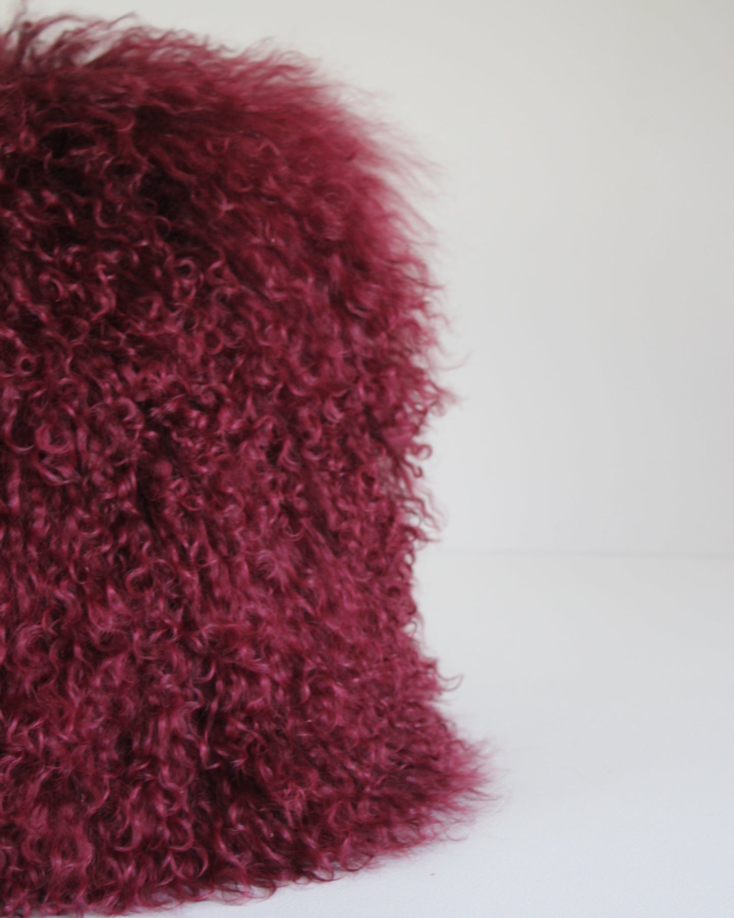 Mongolian Lambswool Cushion in Berry