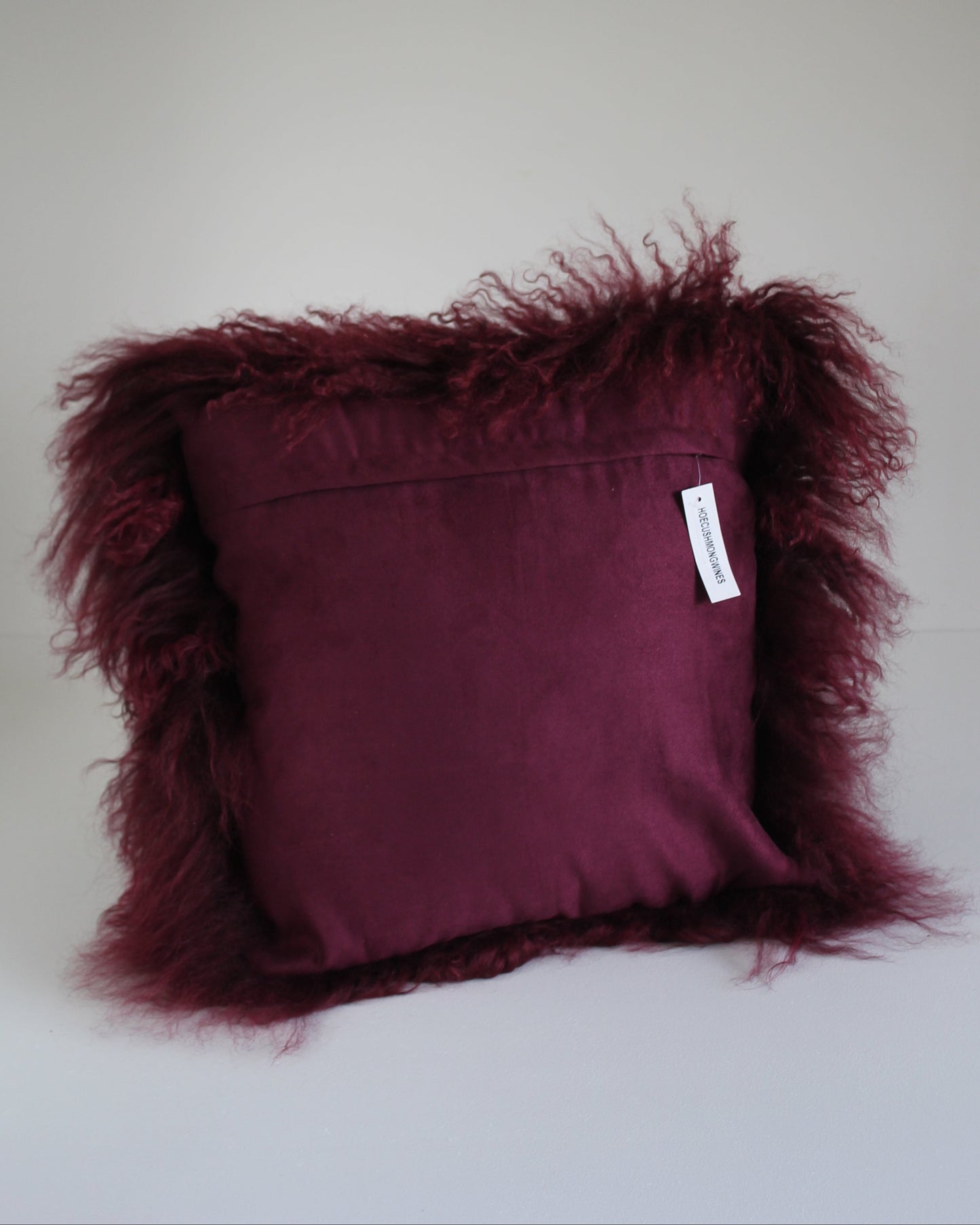 Mongolian Lambswool Cushion in Berry