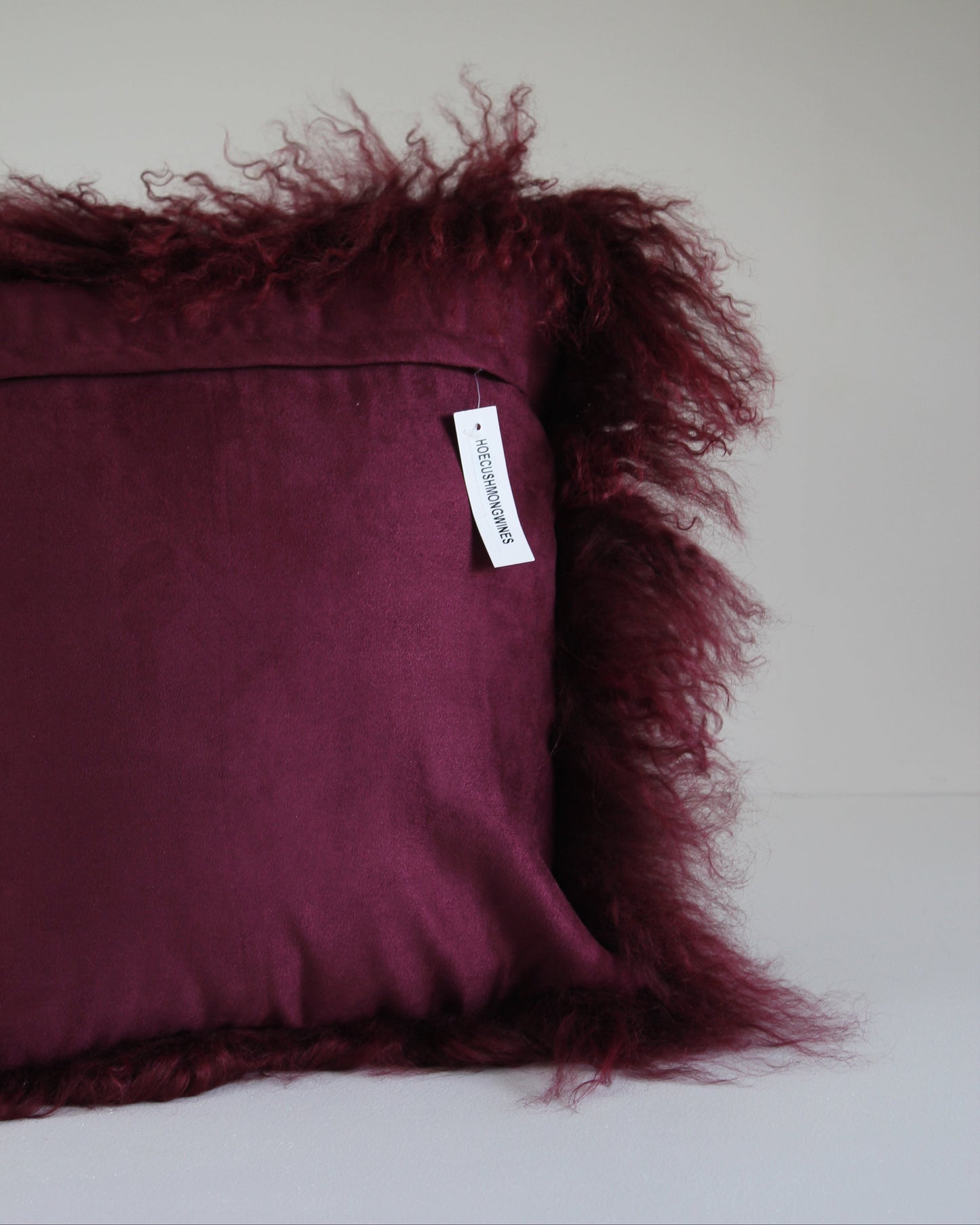 Mongolian Lambswool Cushion in Berry