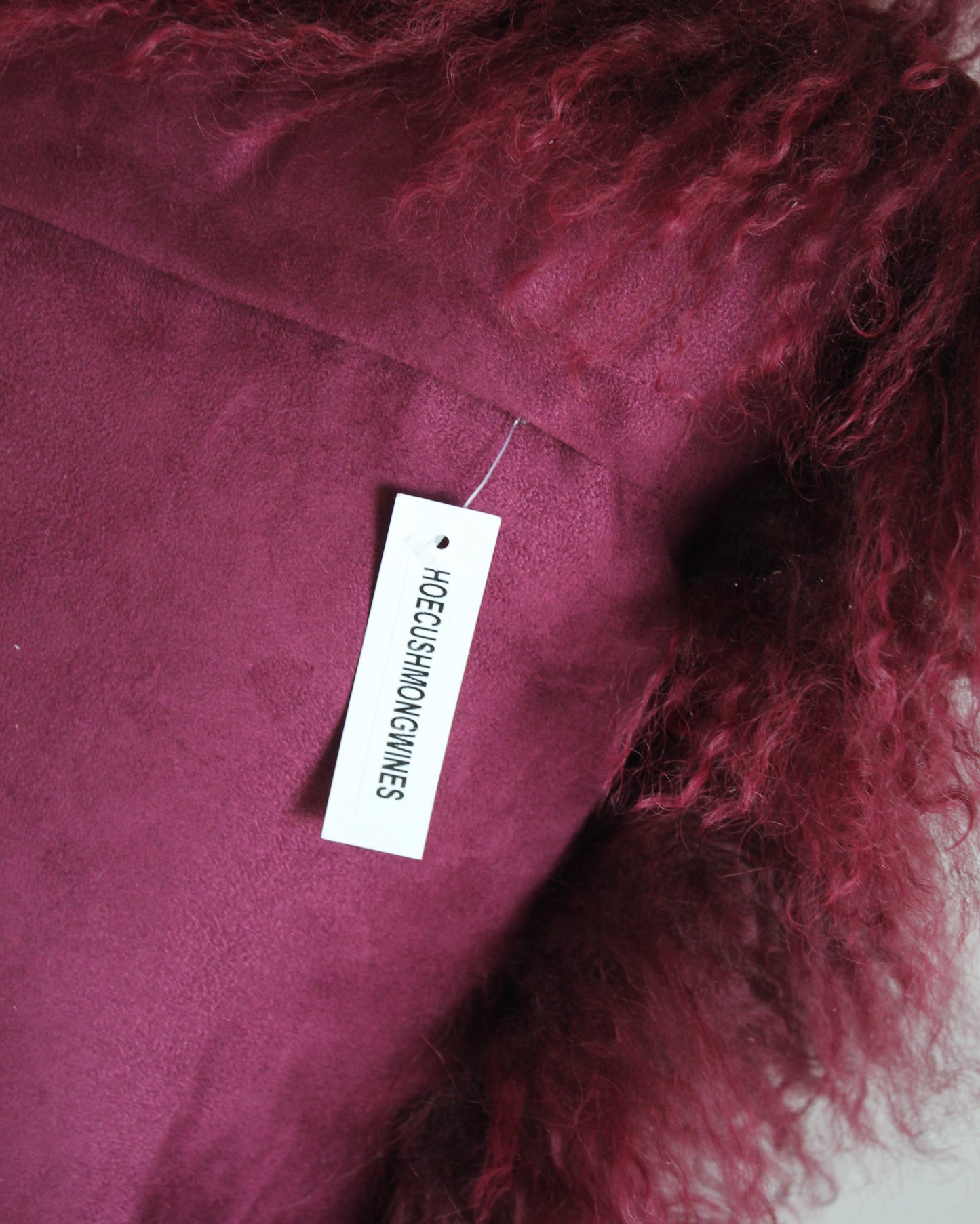 Mongolian Lambswool Cushion in Berry