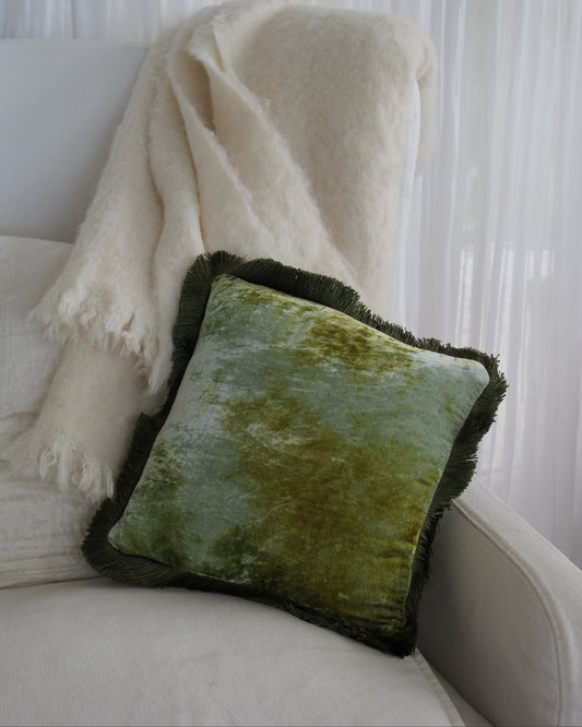 Anke Drechsel Green Fringe Cushion