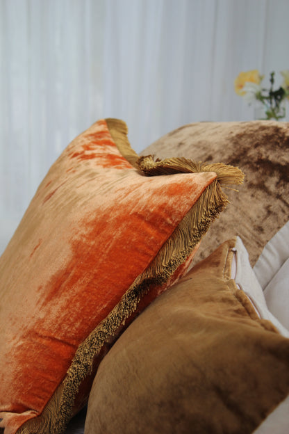 Anke Drechsel Tangerine Fringe Cushion