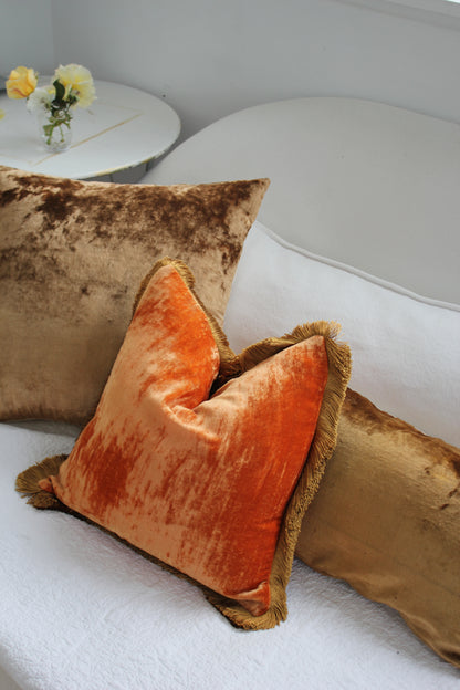 Anke Drechsel Tangerine Fringe Cushion