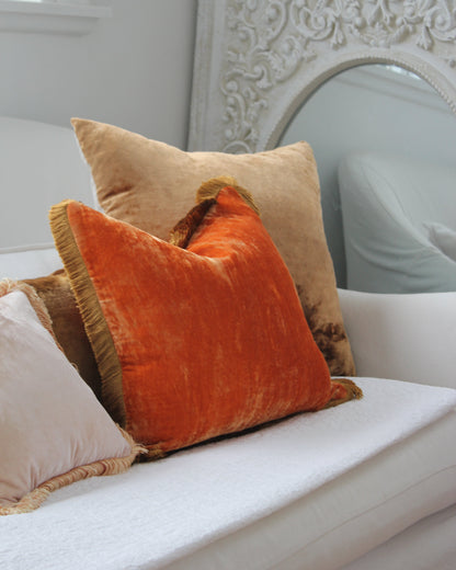 Anke Drechsel Tangerine Fringe Cushion