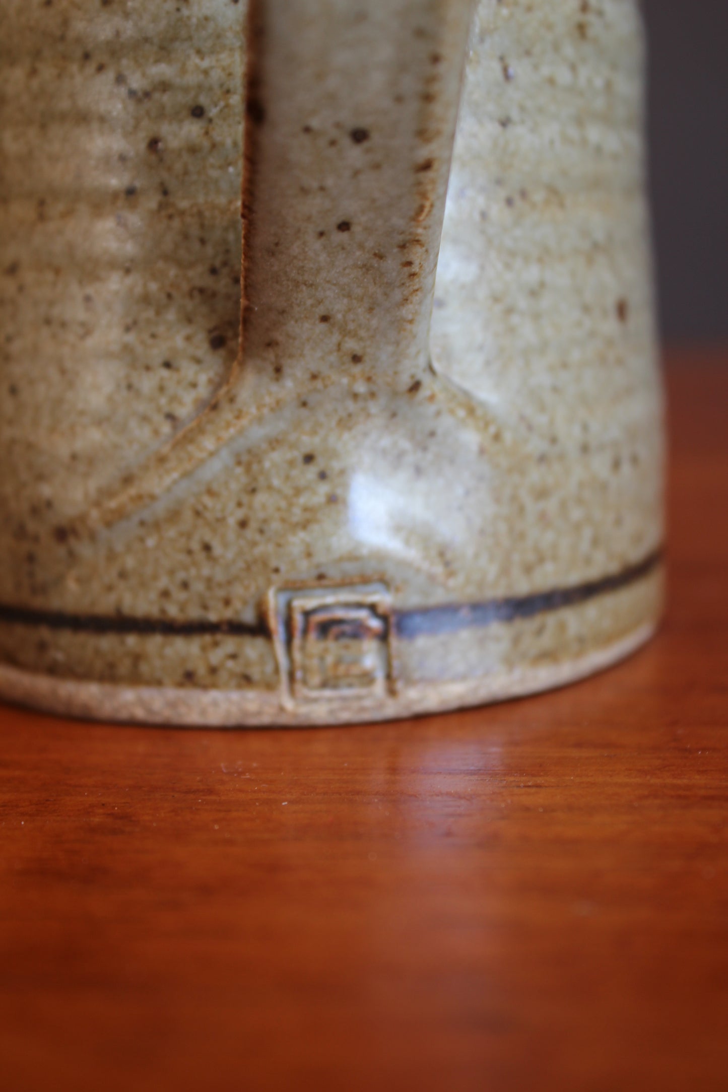 Stoneware Jug with Leaf Motif