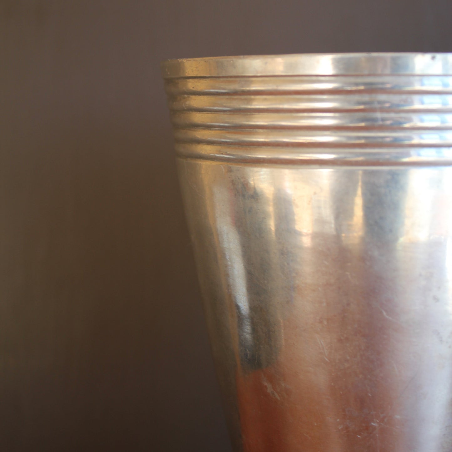 Art Deco Style Silver Aluminium Vase
