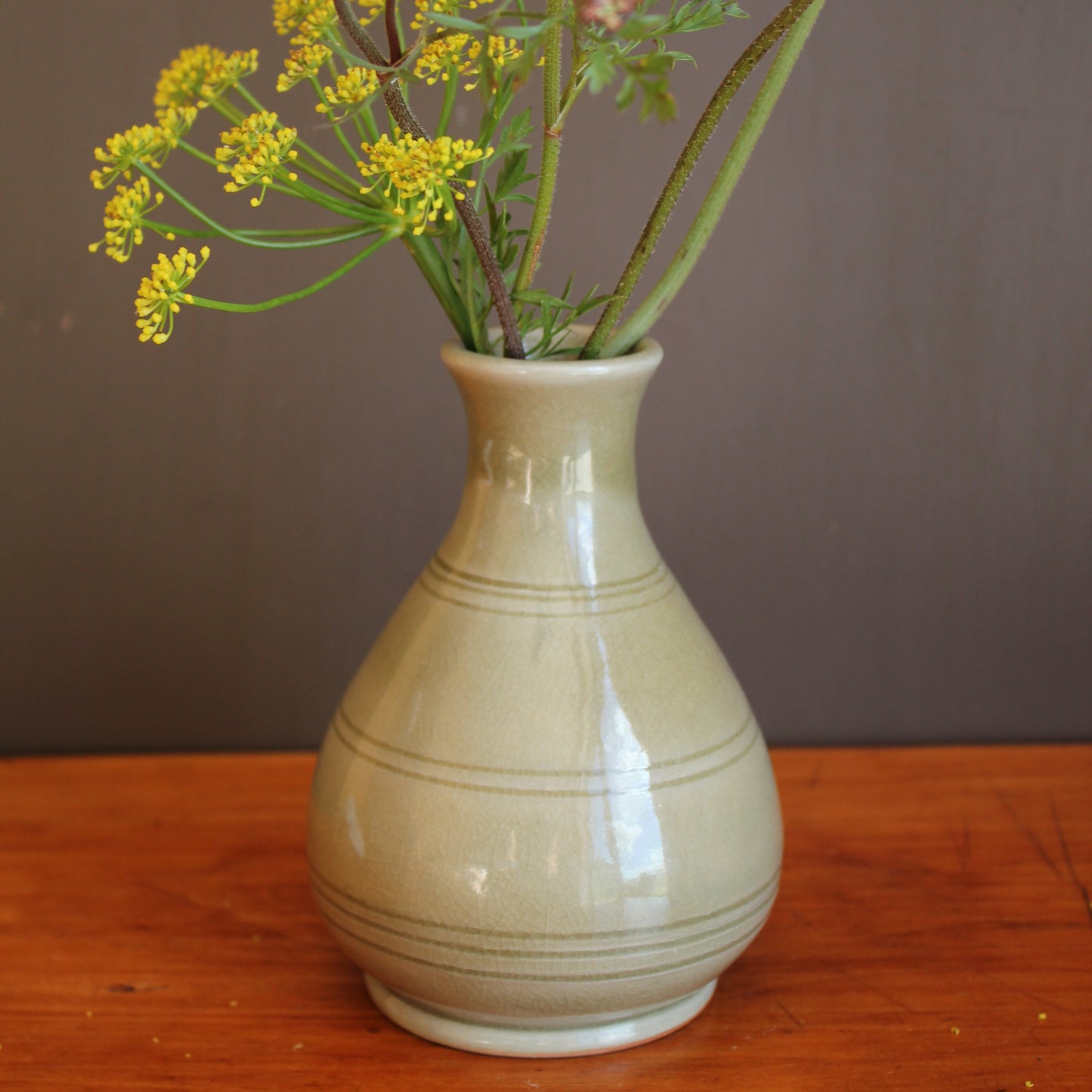 Striped Stoneware Vase