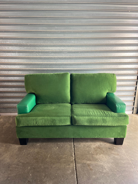 Green Velvet Loveseat / 2 Seater Couch