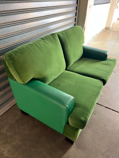 Green Velvet Loveseat / 2 Seater Couch