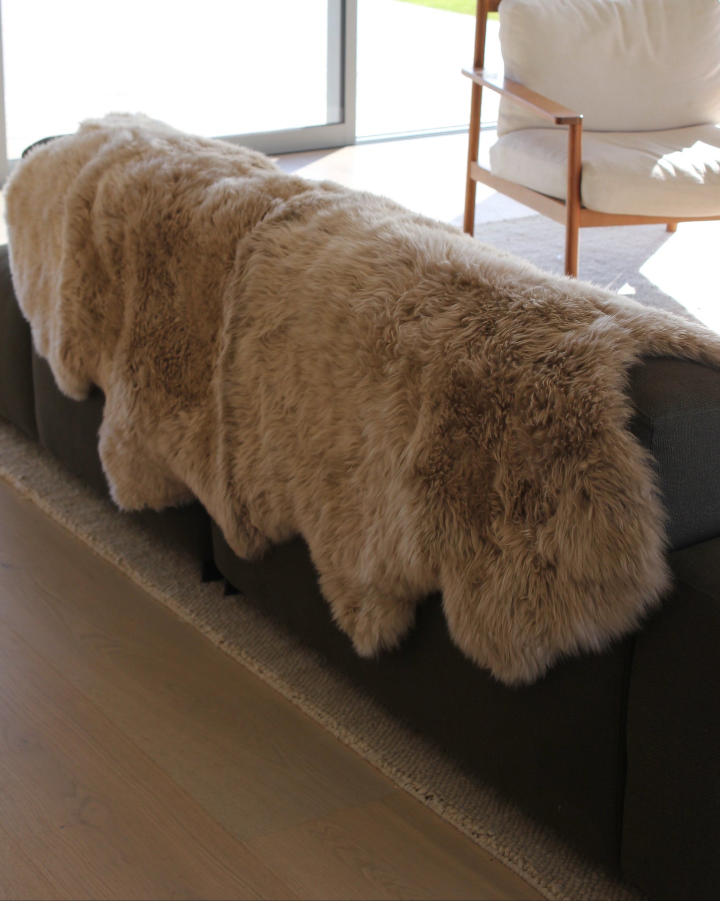 Sit on Wool Sheepskin Quad in Oyster
