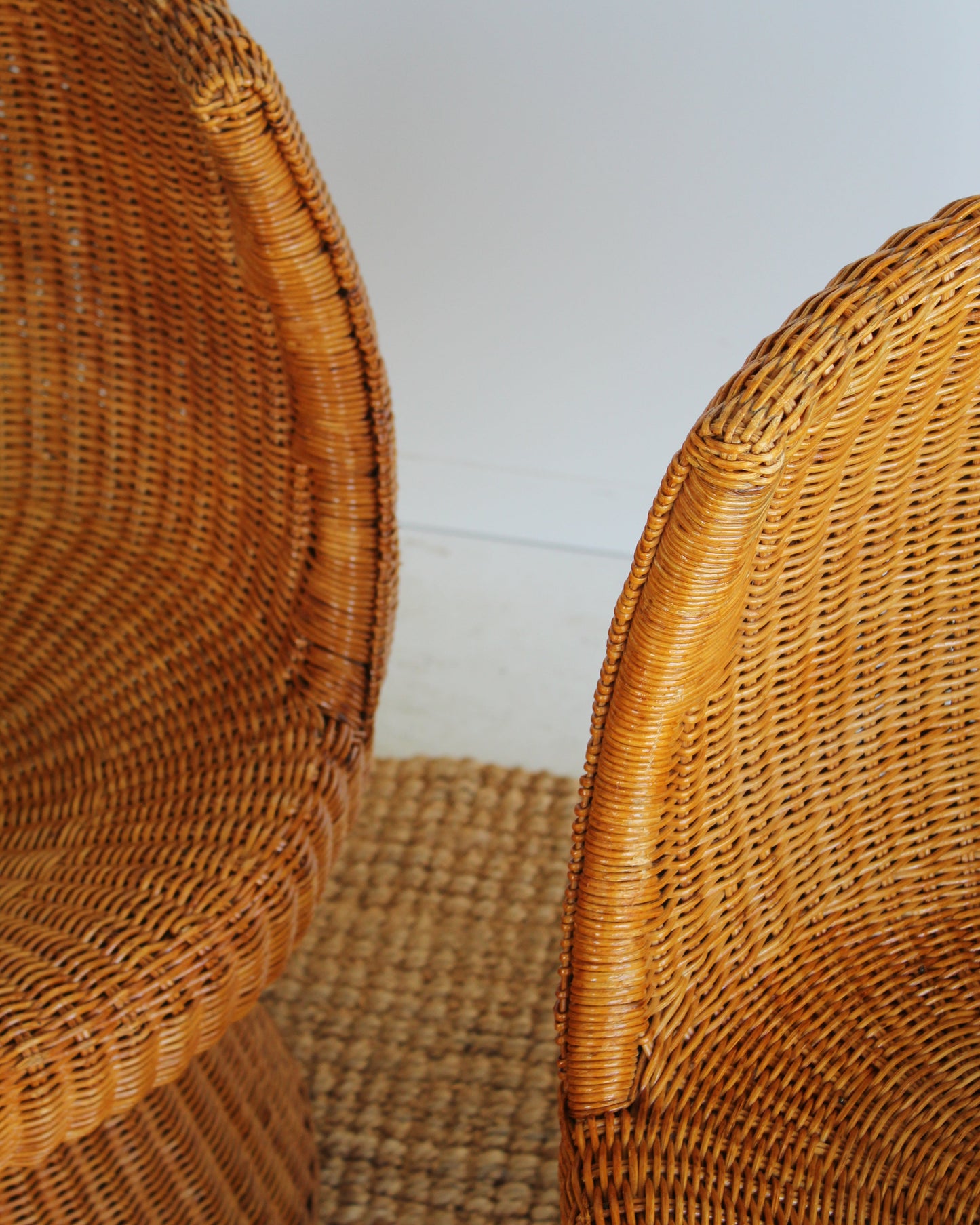 Rattan Pod Chairs / Pair