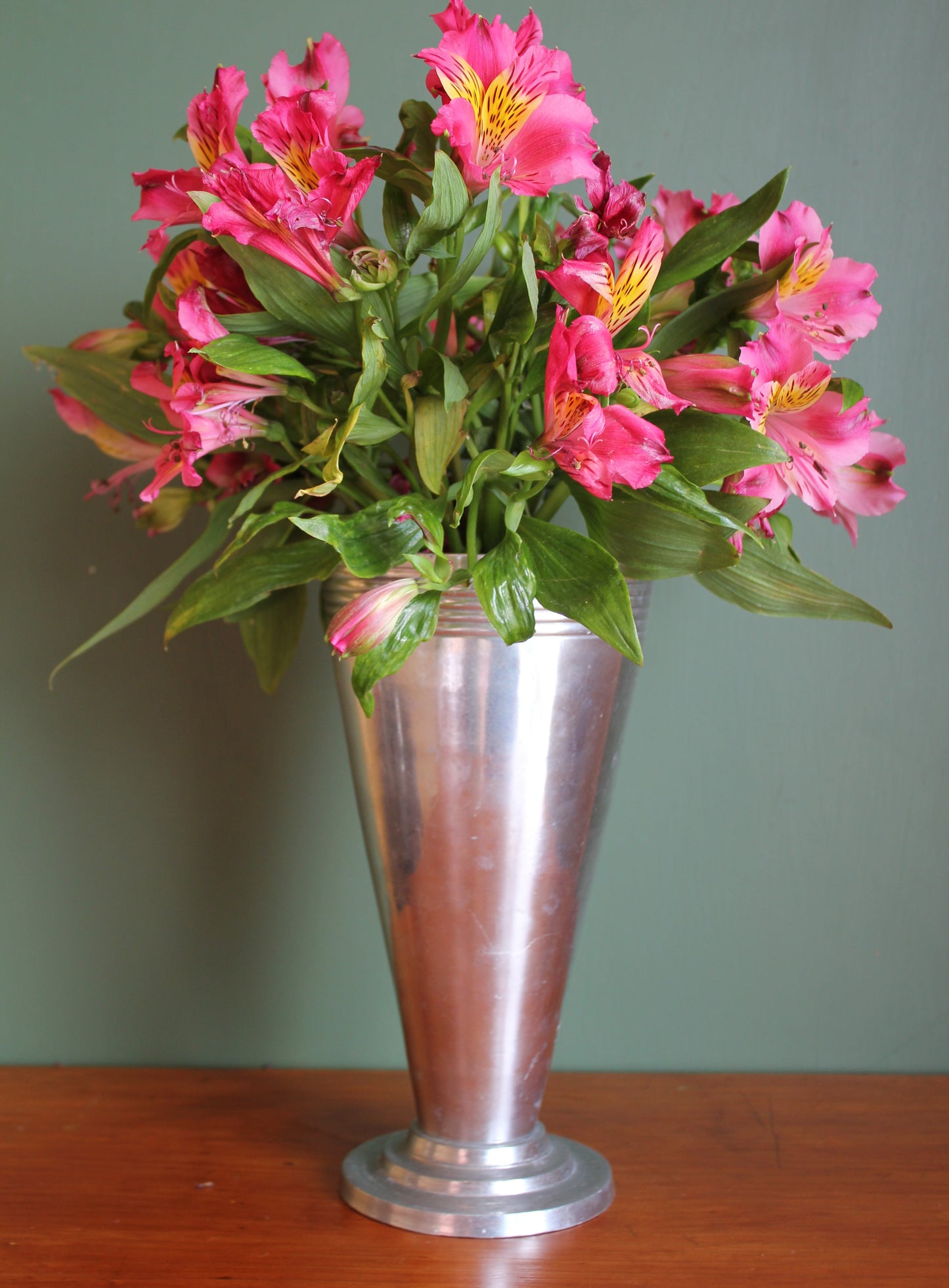 Art Deco Style Silver Aluminium Vase
