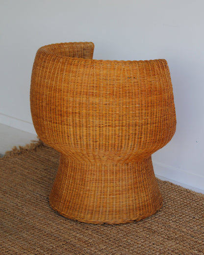 Rattan Pod Chairs / Pair