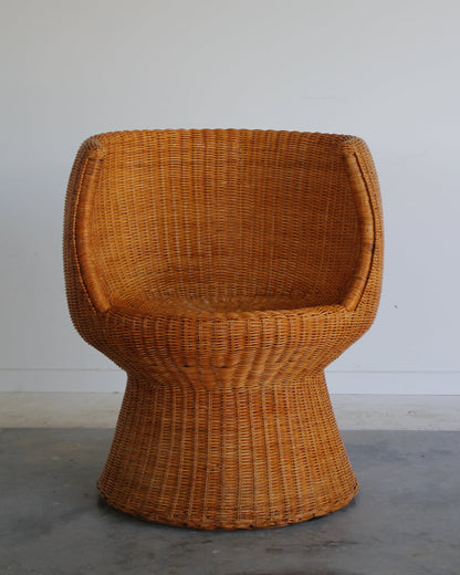 Rattan Pod Chairs / Pair
