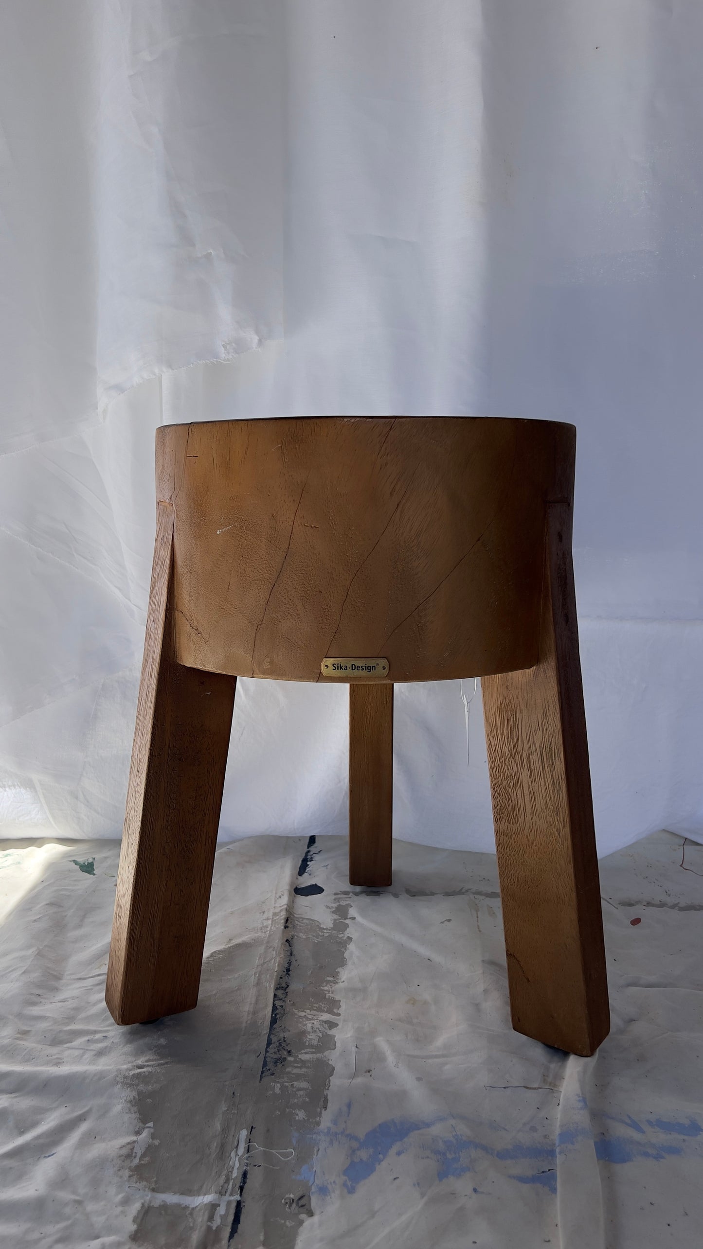 Sika Design ‘Roger’ Stool – Aged Teak, Three-Legged