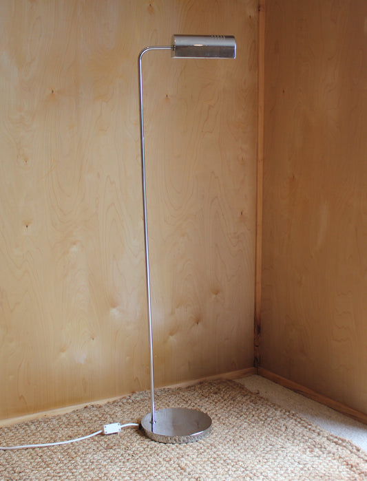 Mid-Century Chrome Floor Lamp with Adjustable Shade