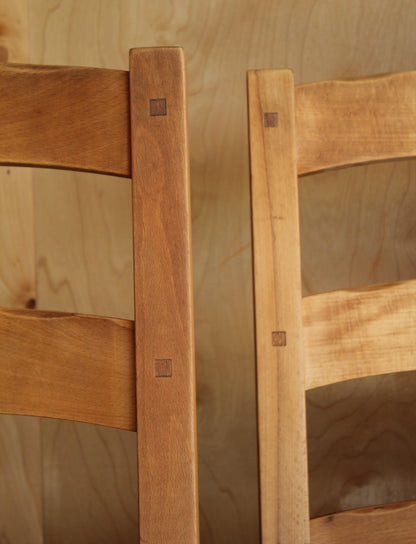 European Beech Ladder Back Chairs / Set of 4