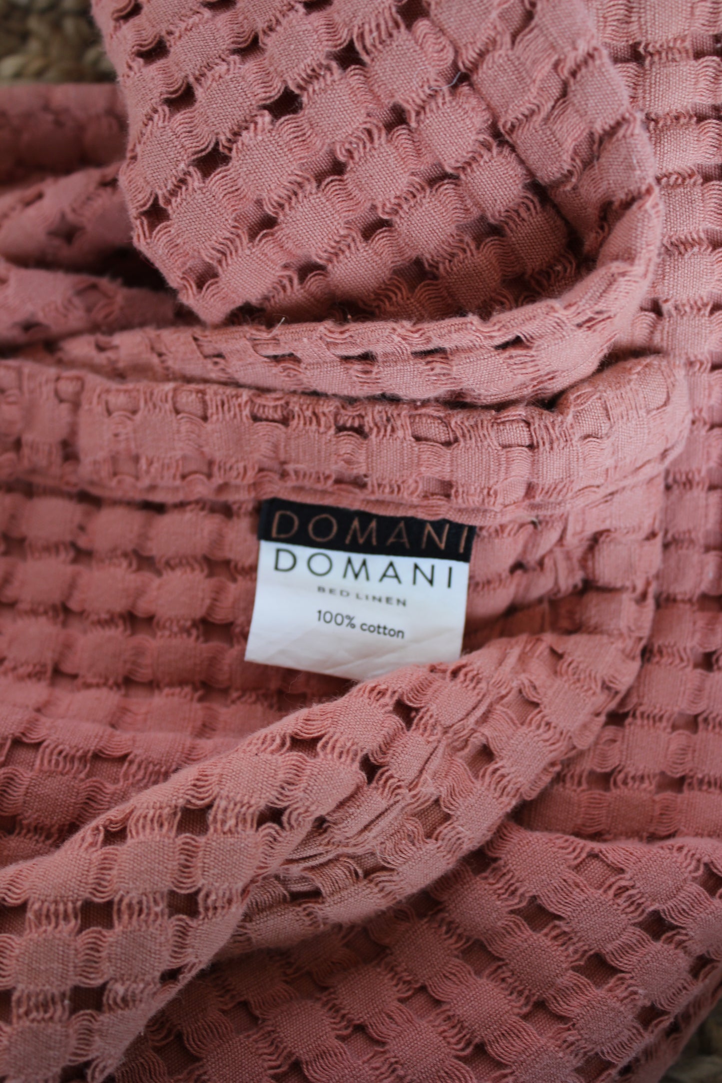 Domani Pink Waffle Throw
