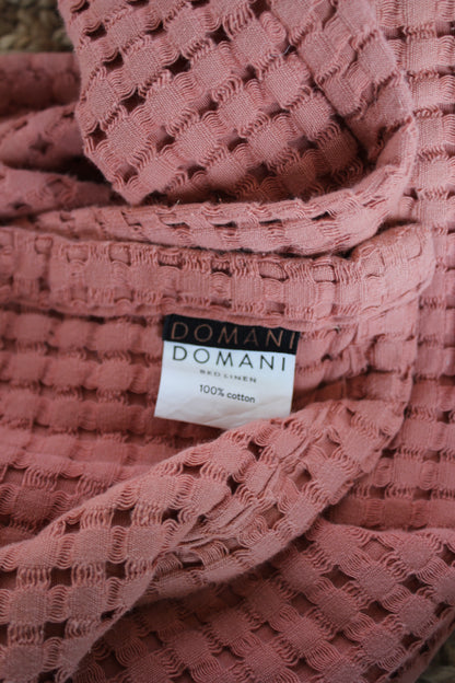 Domani Pink Waffle Throw