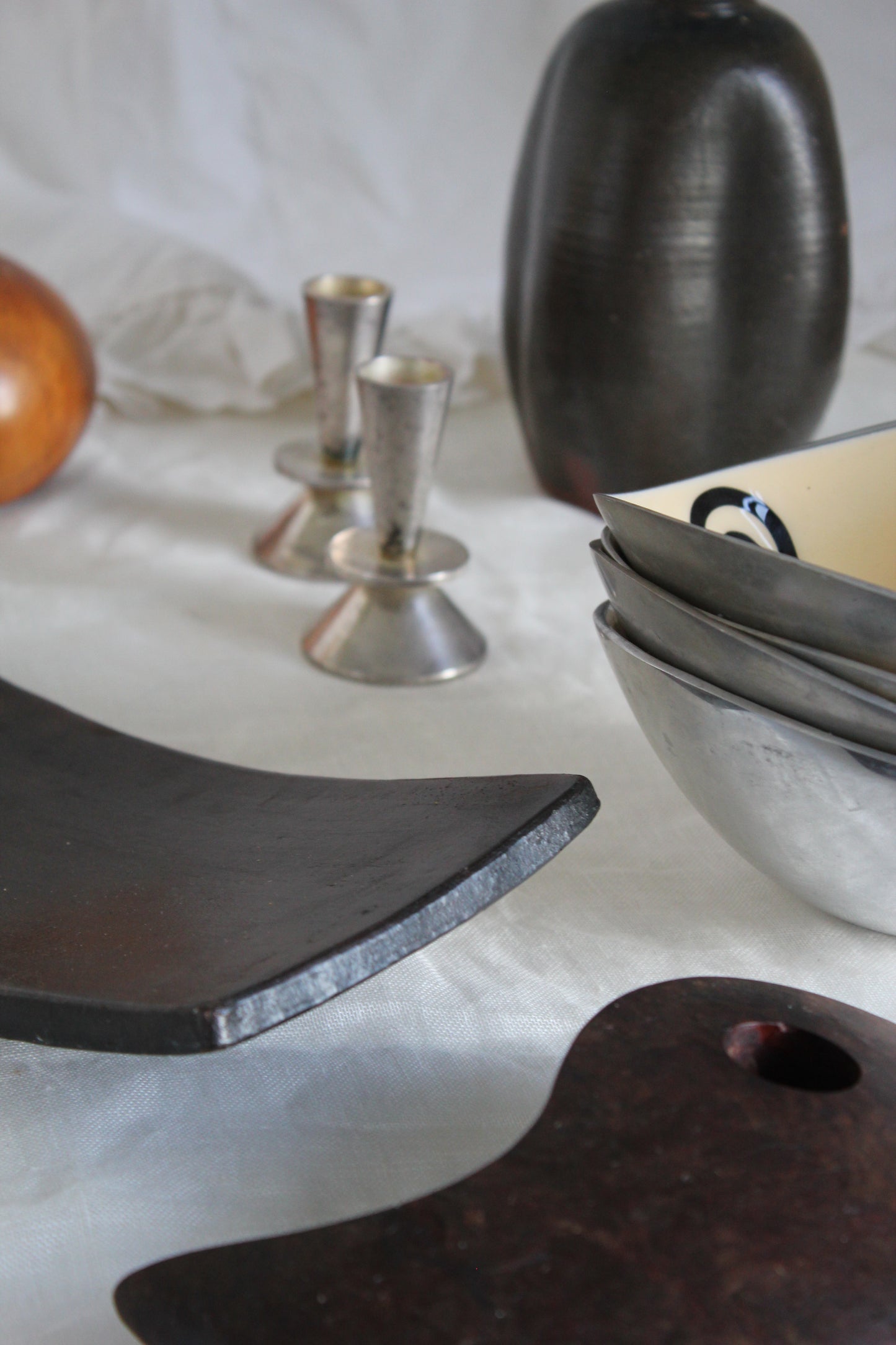 Ianthe Silver Plate Candlestick Holders — Pair
