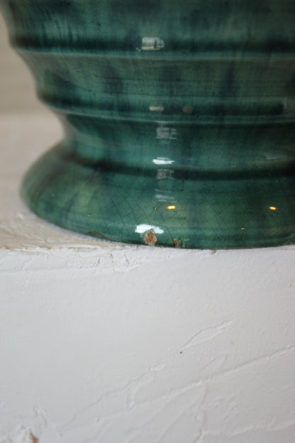 Mashman Fluted Vase / Green & Tan