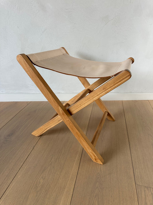 Leather & Oak Stool