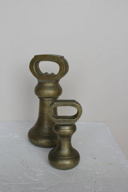 Pair of Brass Bell Weights – Paperweights / Door Stops