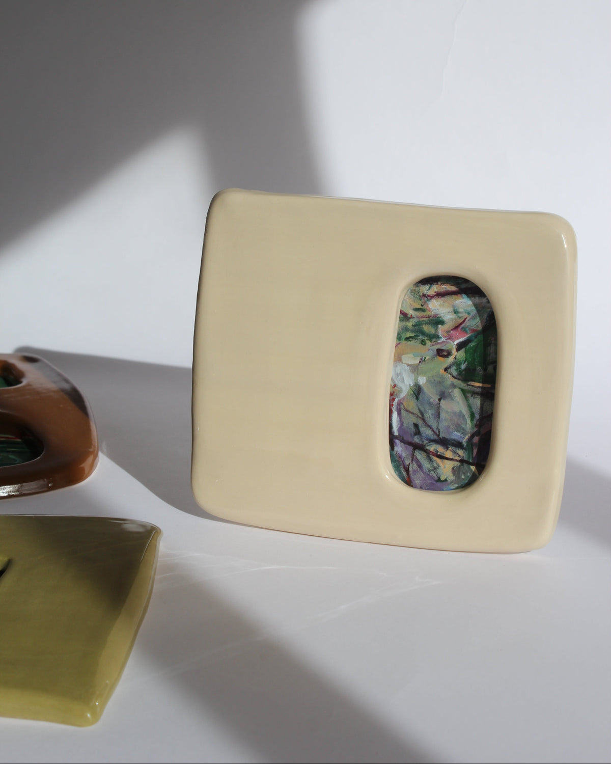 Handmade Ceramic Wall hung Frame | Latte | Studio Unknown